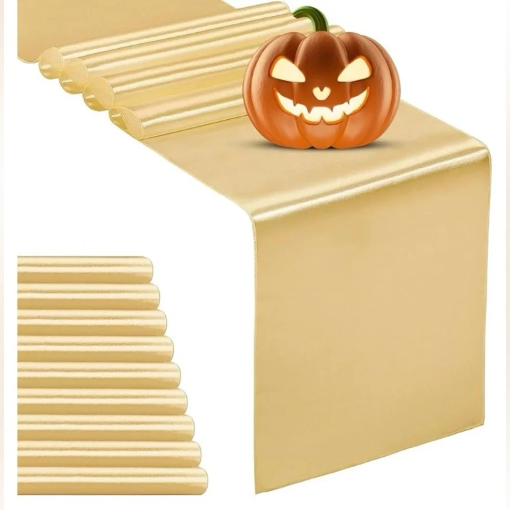 Table Runners 12”x 108”. 10pk in satin gold.